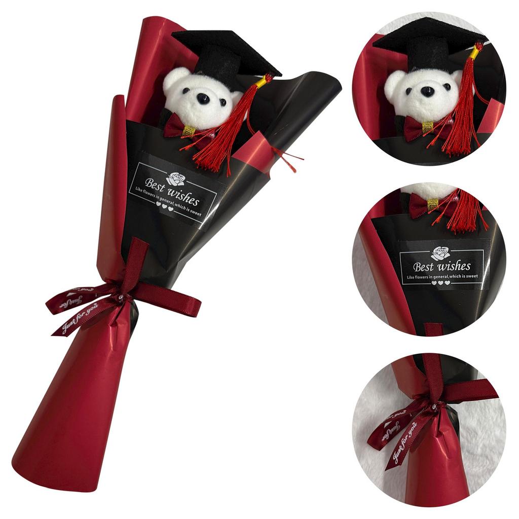 Doctoral Bachelor Graduation Doll Bouquet Graduation Sunflower Rose Single Cartoon Bear Teacher's Day Gift