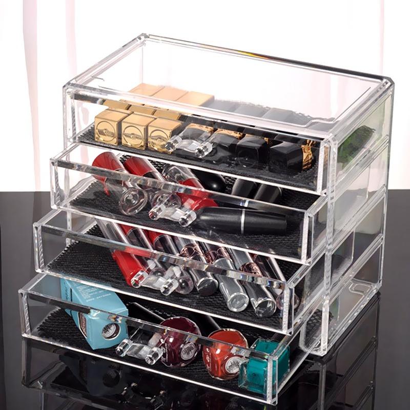 

Transparent Multilayer Drawer Cosmetic Storage Box Acrylic Desktop Creative Jewelry Lipstick Nail Polish Storage Makeup Box