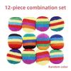 24pcs Handmade Woven Beanbag Ball Toy Set with Filled Pellets, Random Color Mix, Multiple Pack Options