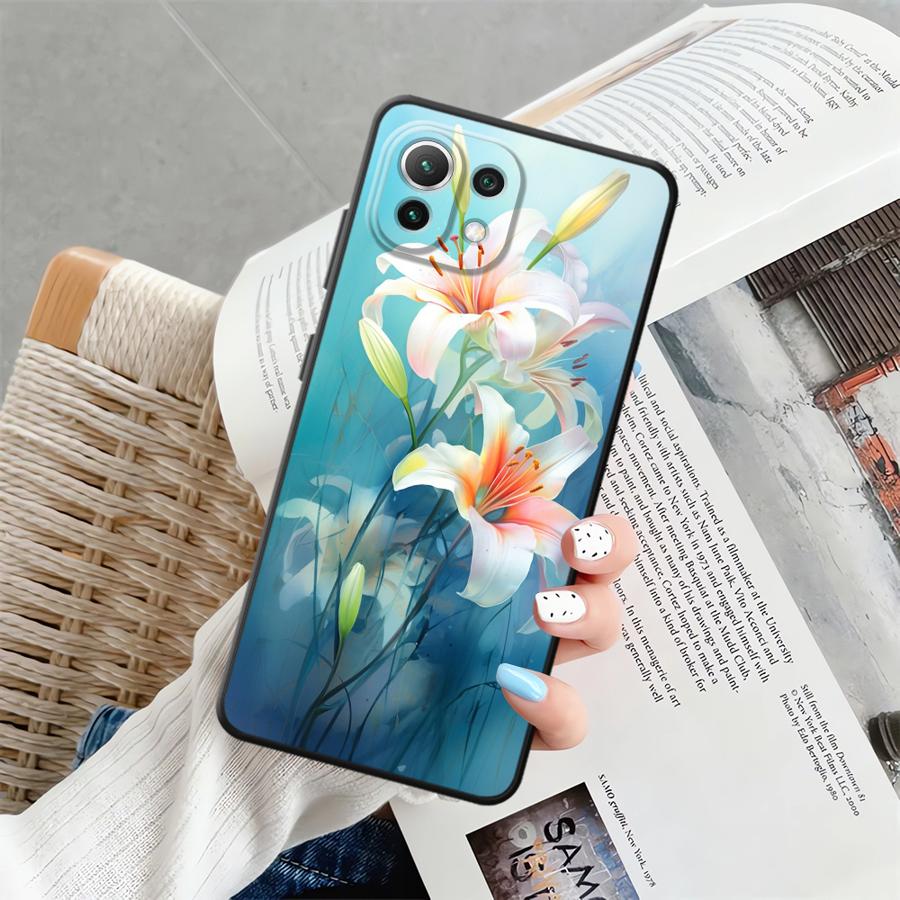Case for Xiaomi Mi 11 12T Pro 12 11T 14 10T 13 Lite 12X Funda Phone Cover Simple Flower