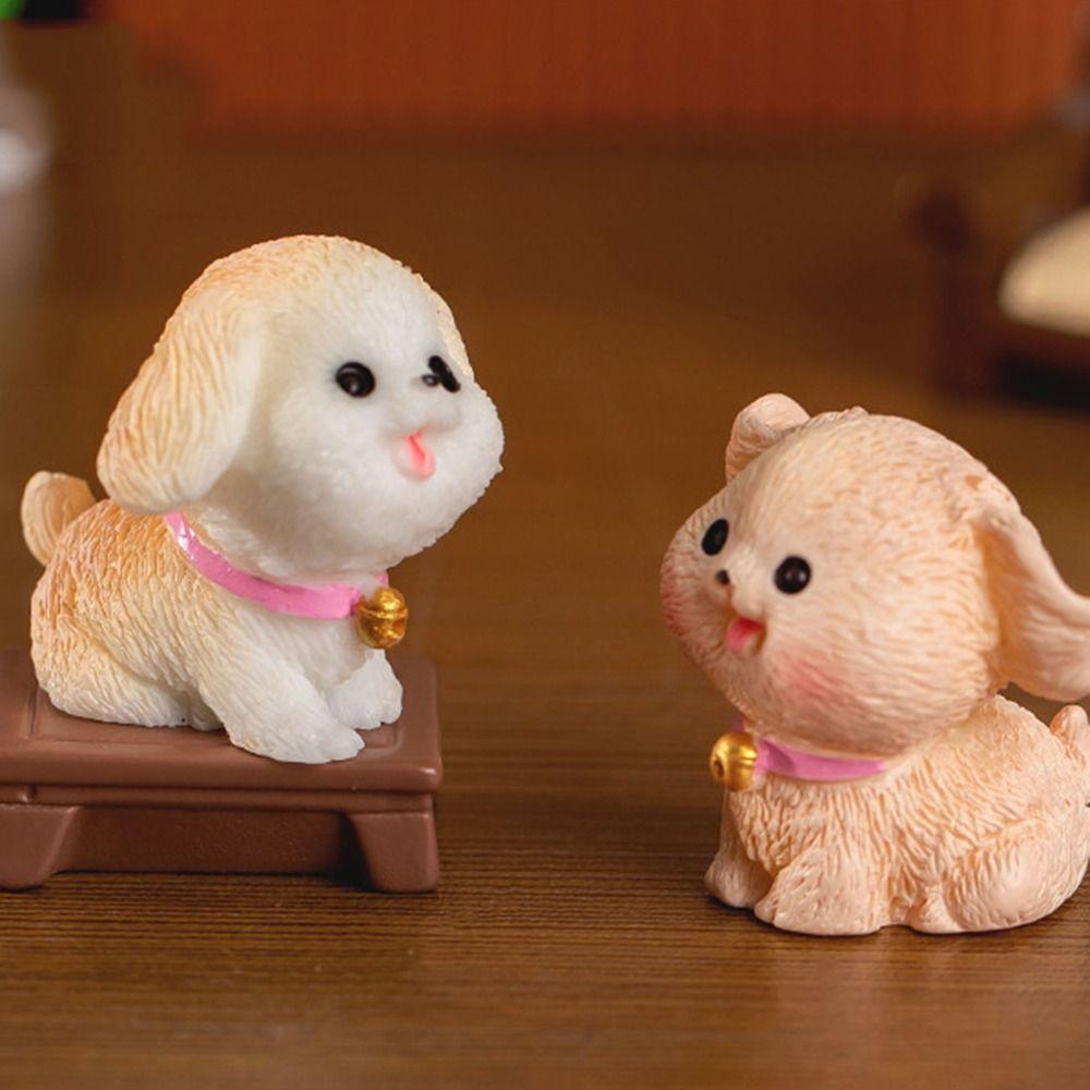 Figurines Miniature Cute Puppy Animal Micro Landscape Dog Sculpture Ornament Desk Accessories For Home Decoration Kids Gifts