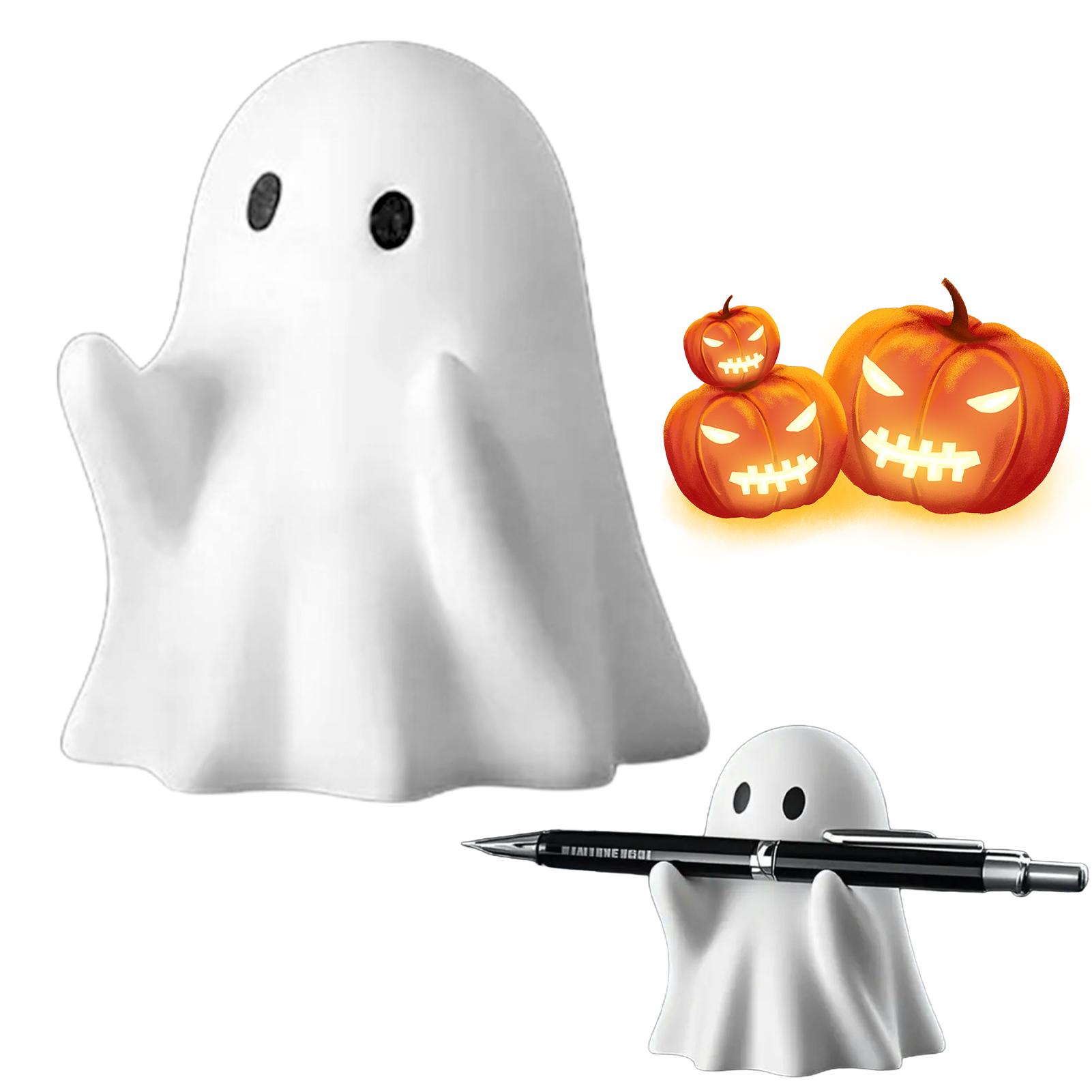 

Забавный держатель для ручек в виде призрака, жуткая фигурка призрака, подставка для карандашей для органайзера для стола, аксессуар, подарки для семьи, друзей