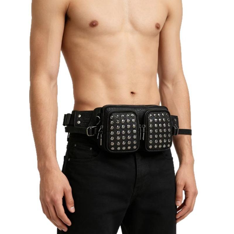 Neue europäische und amerikanische Mode Punk-Stil spezifische Weiden-Nageltasche, persönliche trendige coole Hüfttasche für Männer und Frauen, Brusttasche