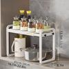 Multi-functional Expandable Kitchen & Bathroom Rack with Adjustable Shelves and Removable Hooks