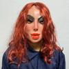 Västern-stil rödhårig skönhet latexmask