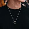 Niche Design Chinese Style Pixiu Pendant Necklace - Double Ring Men's Trendy Retro Jewelry