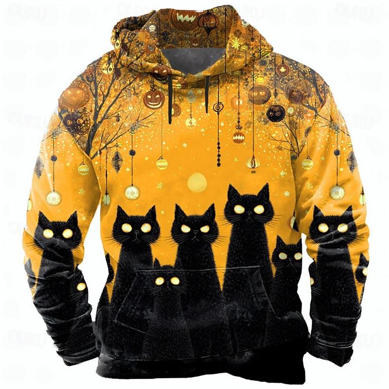 Halloween Kürbis Farbe Kapuzenpullover Für Männer Kleidung Streetwear Trend Festival Outdoor Persönlichkeit Kapuzenmantel Halloween Cosplay
