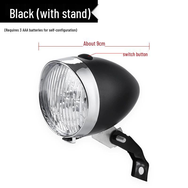 Retro 3LED Mountain Bike Headlight - Bicycle Front Light for Night Riding.