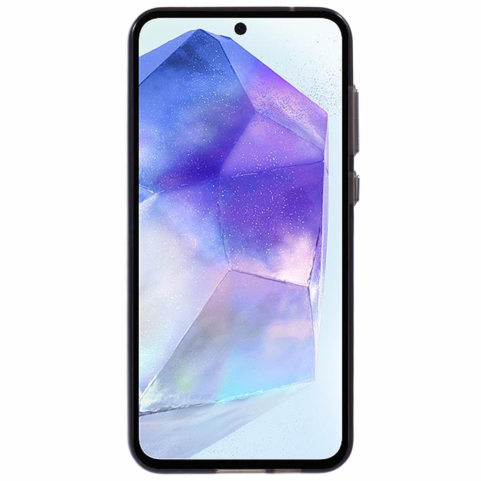 

For Samsung Galaxy A55 5G Case TPU+PC Phone Cover 2.0mm Thickness Transparent White