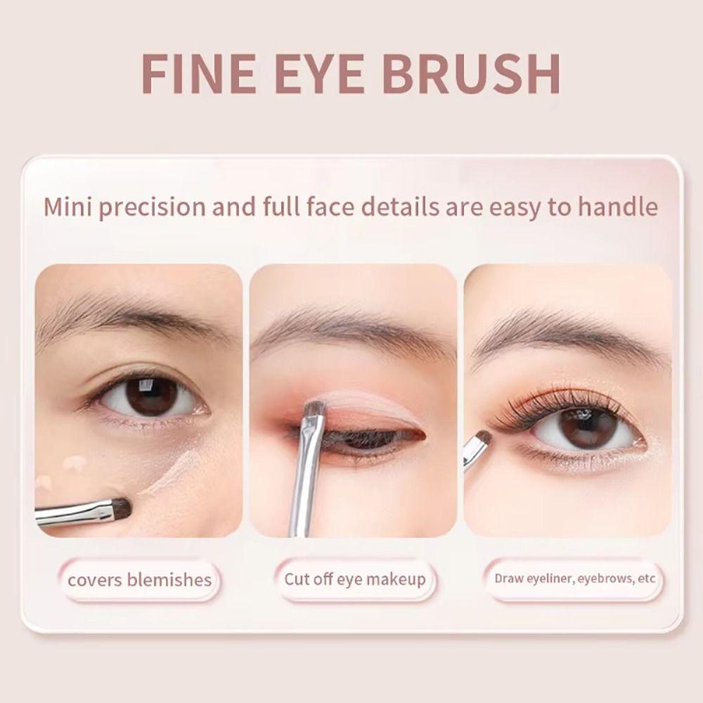 4Pcs/Set Small Angle Eyeshadow Brushes Precise Detail Eyelid Highlighter Makeup Brushes Lying Silkworm Soft Hair