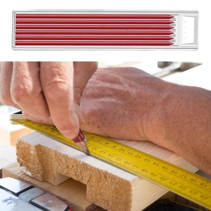 6Pieces 2.8mm Pencil Refills Mechanical Pencil Refills For Woodworking Deep Hole Marking Scribing Carpentry Project