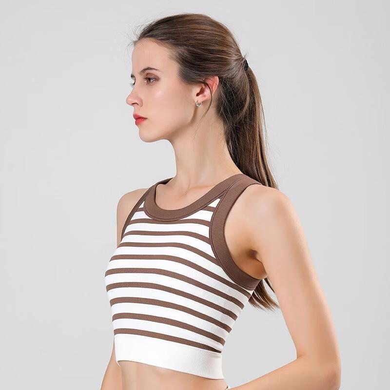 Спортивный топ-майка в стиле колор-блок в полоску M