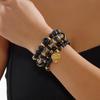 Ethnic Style Bohemian Beads Bracelet Heart Charm Multi-Layer Bracelets Women Bangle Set  Gifts