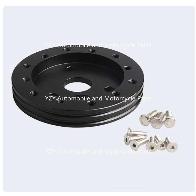 Steering Wheel Hub Adapter Conversion Spacer 6 Hole to 3 Hole Boss Kit 0.5" 1" Silver Black