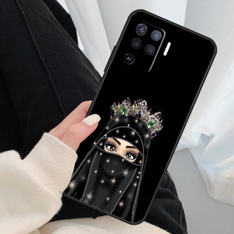 Muslim Islamic Girls Arabic Hijab Case For Oppo A18 A38 A58 A78 A98 A80 A60 A40 A96 A76 A16 A94 A74 A54 A15 A17 A57 A77 A5 Pro