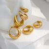 European and American Fashion Retro Titanium Steel Metal Earrings, Simple and Versatile Stainless Steel Earrings for Women, Color-Preserving