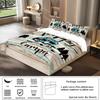 3-piece set,happy camper and forest pattern printed duvet set, queen, king, double bed, party  funny and creative bedding set