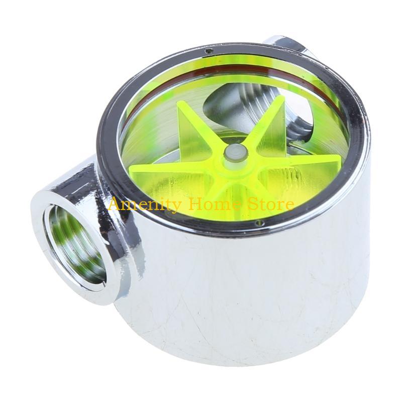 F26C Flow Meter Indicator G1/4" Thread Port Female to Female Flow Meter Indicator for PC Water Cooling 5 Impellers 12.9mm