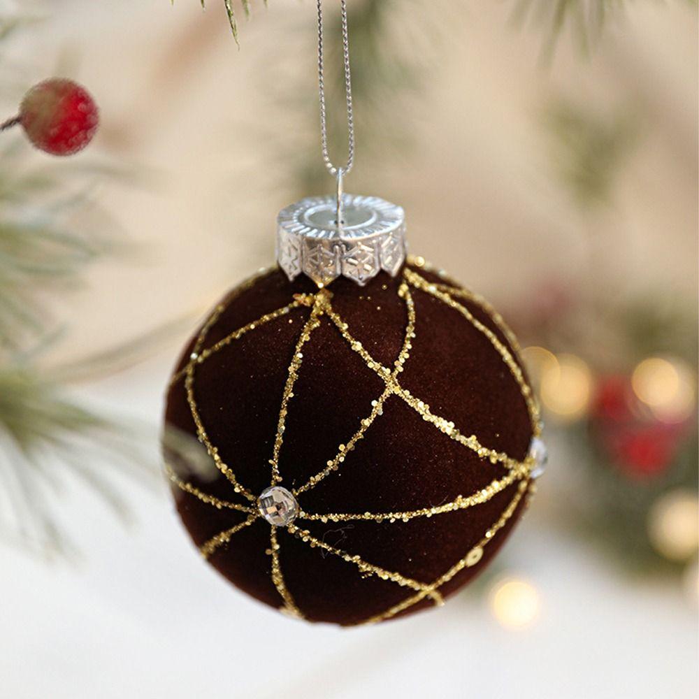 9pcs 8cm Christmas Hanging Balls Glitter Xmas Tree Ornaments  Home New Year Festival Gift