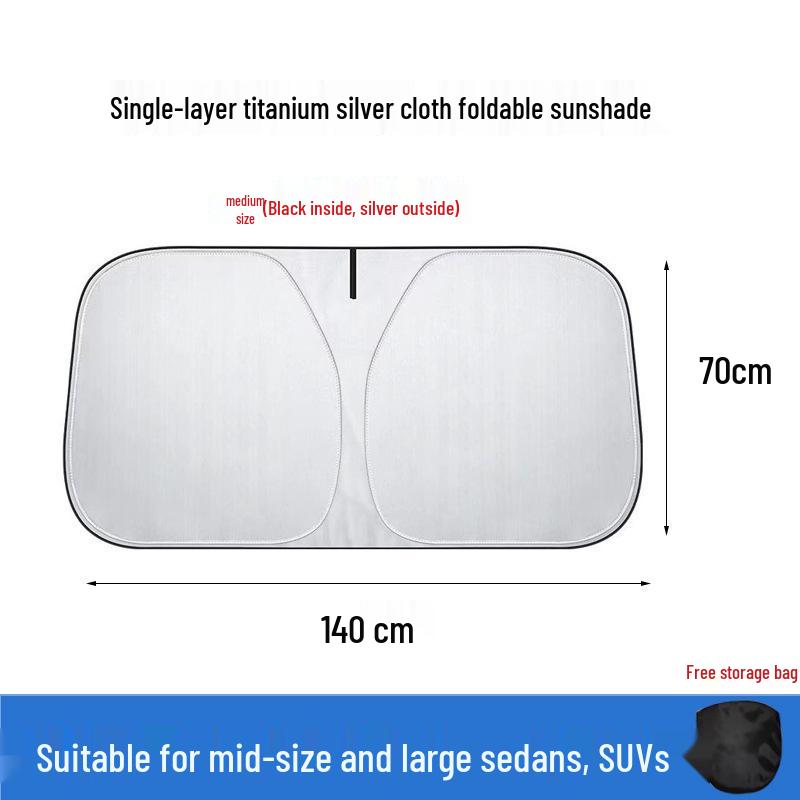 Foldable Car Sunshade: Heat Insulation Sunblock Curtain for Windshield and Windows.