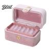 Compact Travel Accessory Style Organizer Slot Jewelry Box Multi Portable Ring Case Simple Metal Snap