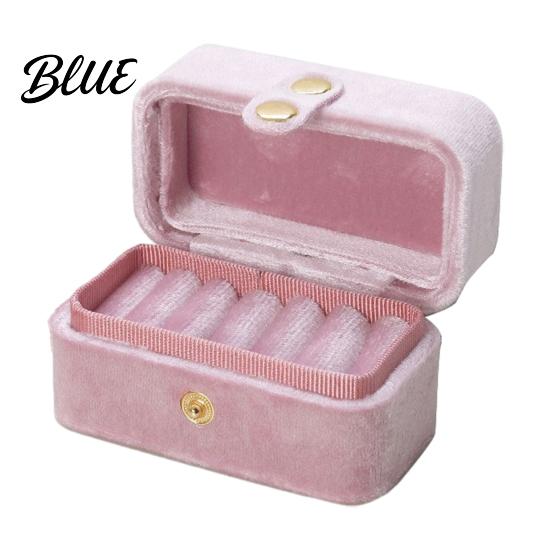 Compact Travel Accessory Style Organizer Slot Jewelry Box Multi Portable Ring Case Simple Metal Snap