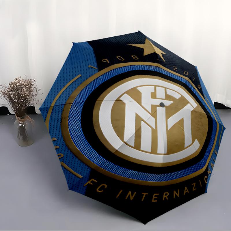 1pc I-Internazionale Milano (8) Umbrella, Sun Protection, And UV Shielding. It Has Eight Sturdy Ribs for Outdoor Use And Perfect As a Holiday Gift