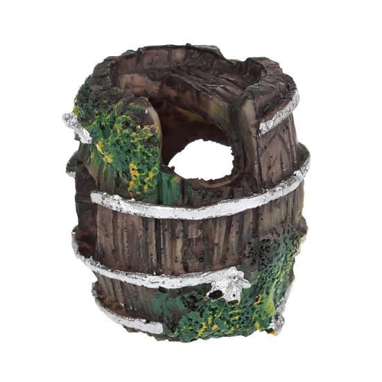 Aquarium Resin Craft Barrel Shrimp Hiding Landscaping Fish Tank Ornament Decor