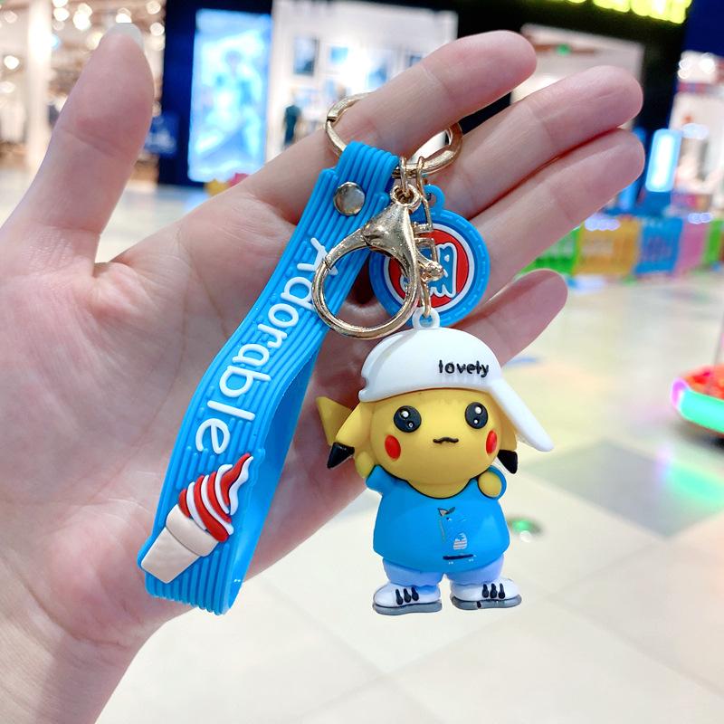 Baseball Cap Keychain Pendant Creative Pocket Monster Gift Couple Keychain Schoolbag Pendant Large size