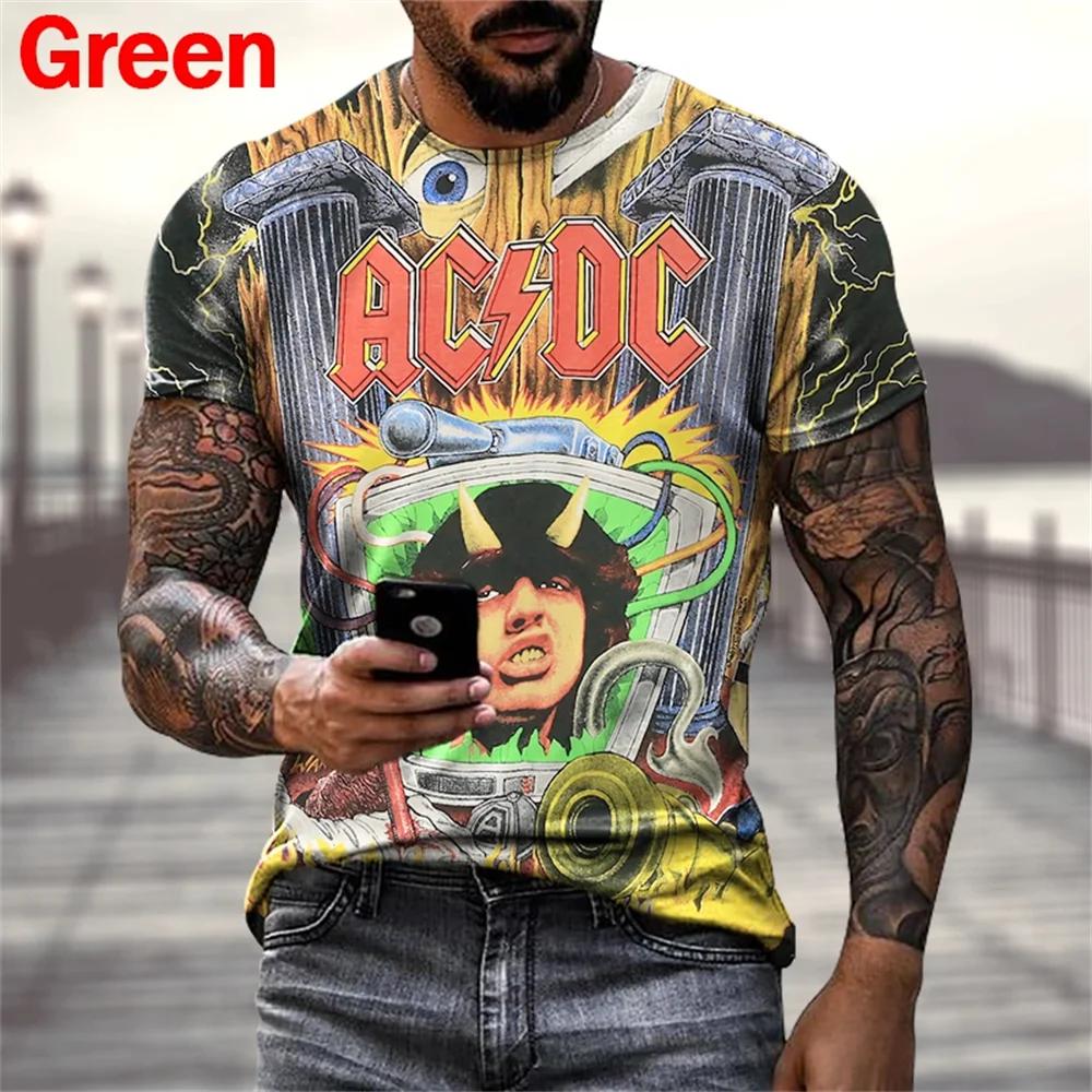 Etst 003 Nieuwe Persoonlijkheid Mode Grafisch T-shirt Rock ACDC Muziek Mannen/Vrouwen Print T-shirts Hip Hop 3D Korte Mouw Casual Shirt Tees Tops XL