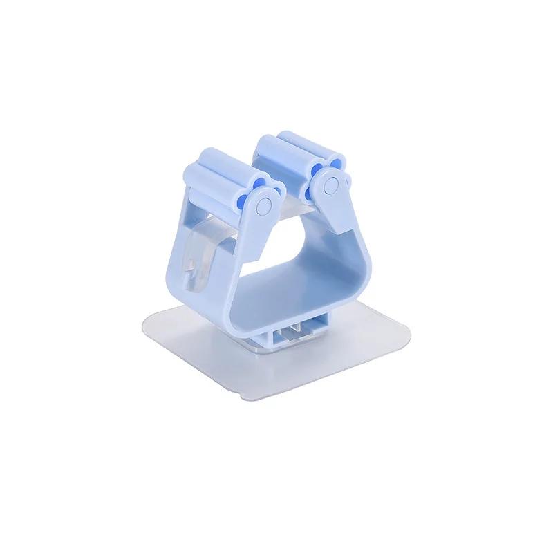

Markless Mop Clip Punch-Free Broom Rack Hook Bathroom Mop Wall Clip Bathroom and Kitchen Storage Tool синий