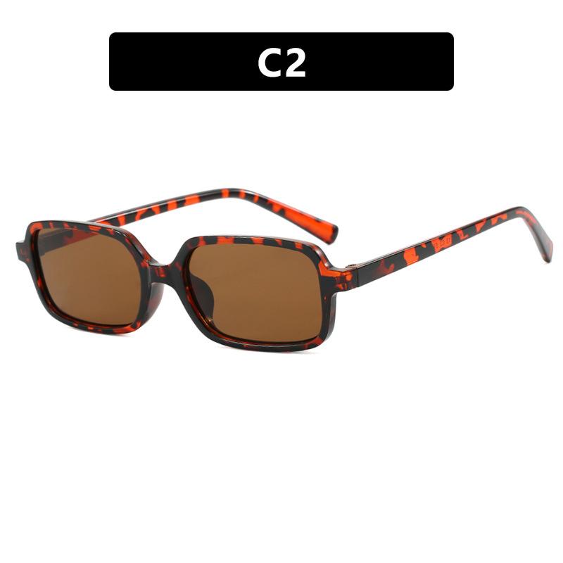 New Retro Square Small Frame Sunglasses Narrow Edge Sunshade Sunglasses for Women Simple Anti Blue Light Computer Eyeglasses