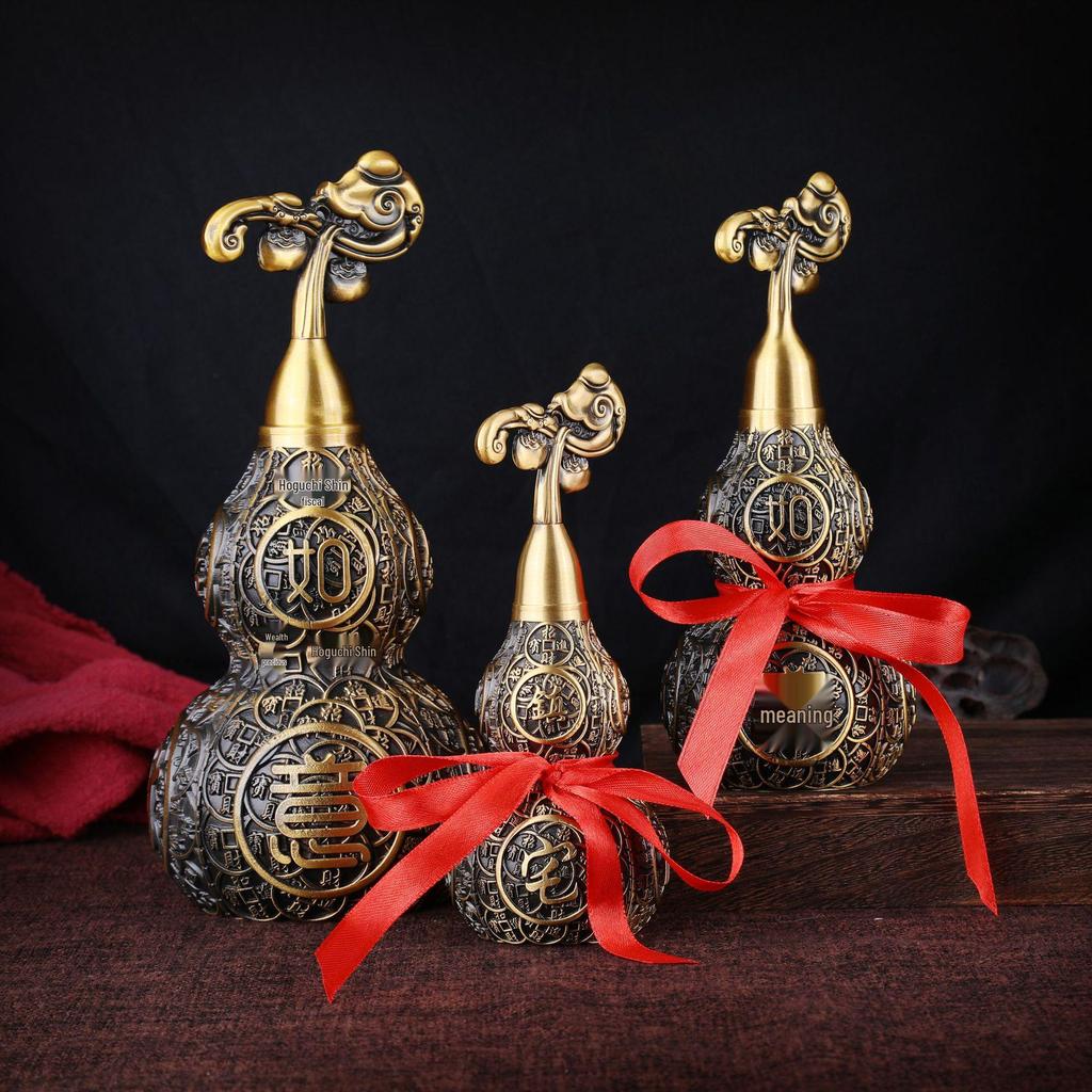 Brass and Copper Gourd Ornaments for Home and Ceremonial Decor