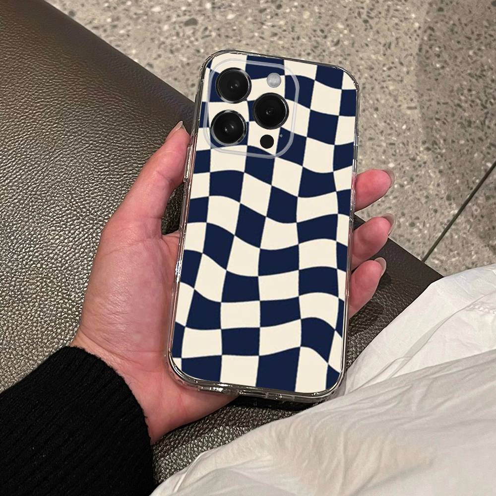checkerboard checked chess board Phone Case For iPhone 17,16,15,14,13,12,11 Pro,Max,Plus,X,XS,XR,SE4 Mini Transparent Soft Cover