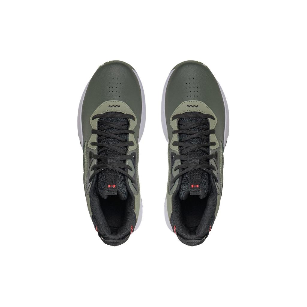 Under Armour Lockdown 6 Round Toe Lace-Up Shock Absorbing Durable Supportive Mid-Top Basketball Shoes Unisex sneaker Green 3025616-300
