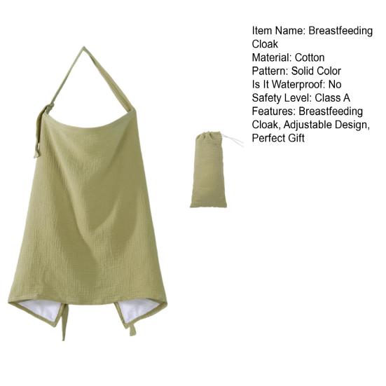 Peleryna do karmienia piersią Jednolity kolor Oddychająca Lekka Regulowany pasek na szyję Osłona prywatności Fartuch do karmienia
