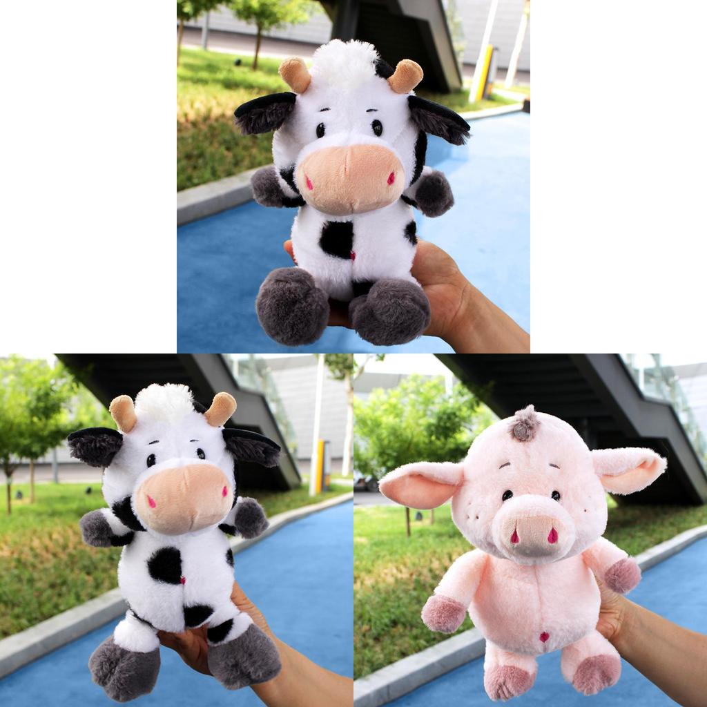 Plush Cow Toy With Pp Cotton Filling Soft Animal Pillow For Kids Gift