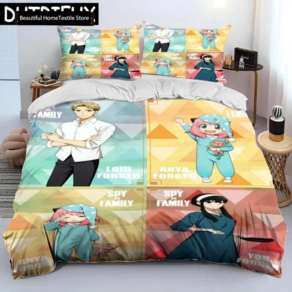 Japan Anime SPY×FAMILY Cartoon Comforter Bedding Set,Duvet Cover Bed Set Quilt Cover Pillowcase,king Queen Size Bedding Set Boys