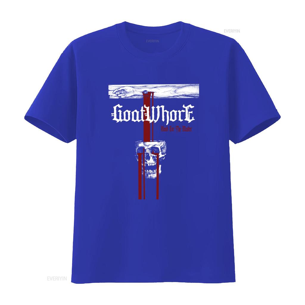Goatwhore Blood For The Master Black T Shirt New Official Gothic Skull Print  Vintage Washed Casual Soft Unisex Stretched