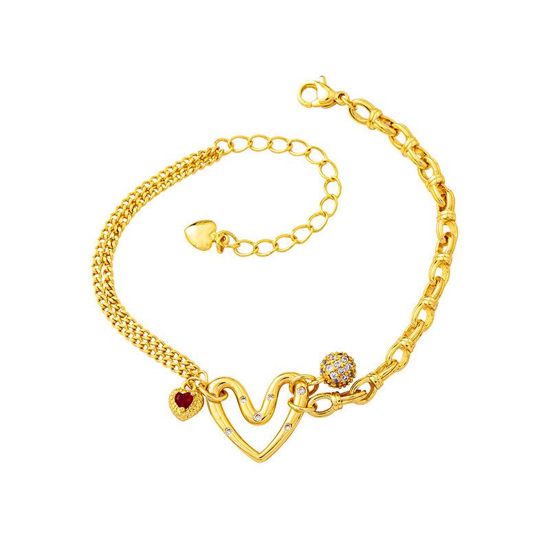 Trendy Simple Style Hollow Love Bracelet Women's Irregular Heart-shaped Bracelet Bracelet