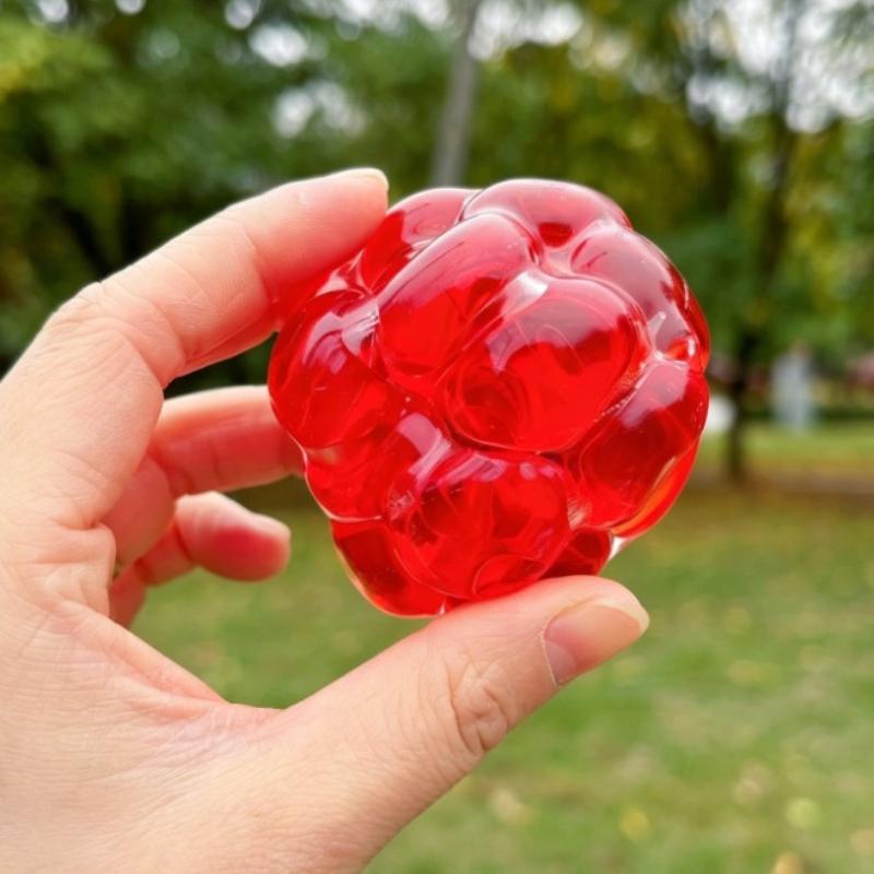 Transparent Gem Crunchy Stress Ball Asmr Squeeze Toy Colorful Crinkle Sound Fidget Toy Stress Relief Bubble Grape Ball For Adult