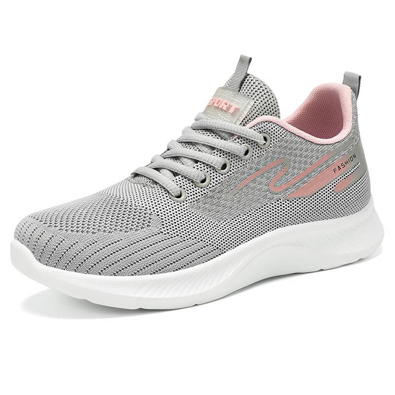 Shoes women's summer versatile mesh breathable single shoes Korean version lace-up soft-soled running sneakers