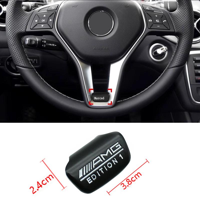 GLC GLB Car Emblem Steering Wheel Sticker Decoration Accessories For Mercedes Benz AMG Brabus Smart Maybach W204 GLC CLA W205 W