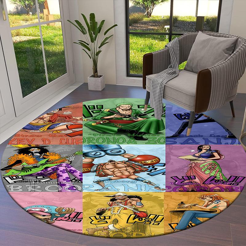 One Piece Round Area Rug Carpet Rug For Living Room Bedroom Sofa Playroom Decor Nonslip Floor Mat