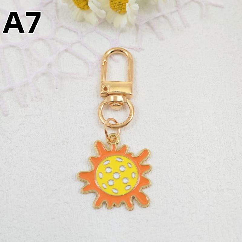 1/5Pcs Creative Pickleball Racket Metal Keychain Colorful Hollow Golf Ball Keychains Dink Ball Fans Party Gift Bag Pendant