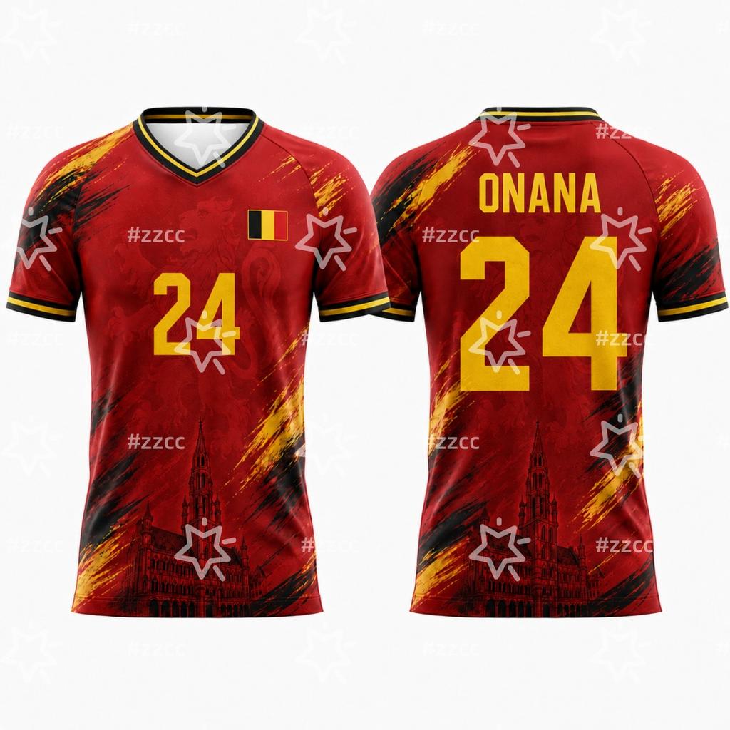 2026 Belgian Fan Football Jerseys De Bruyne, Lukaku Football Jerseys Summer Sports Men's T-Shirt Kid's Clothing Tee Y2k Woman