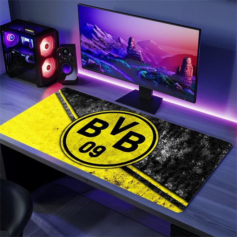 Poduszka z nadrukiem Borussia Dortmund Antypoślizgowa Mata pod mysz do laptopa/tabletu XXL Mata do gry na mini PC Z blokowaną krawędzią