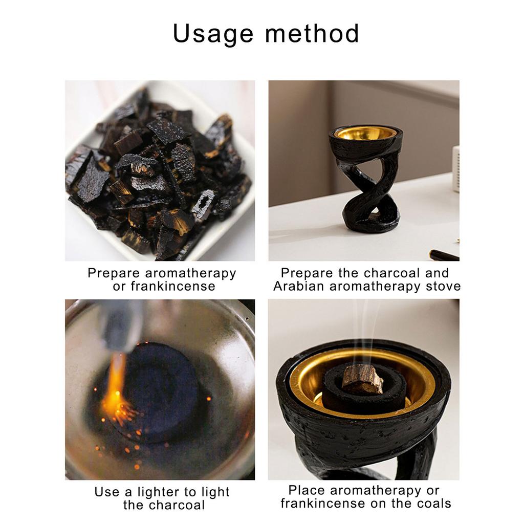 Middle East Bakhoor Burners Incenses Holder Resins Twist Shape Ornament Censers for Living Room and Bedroom Decoration