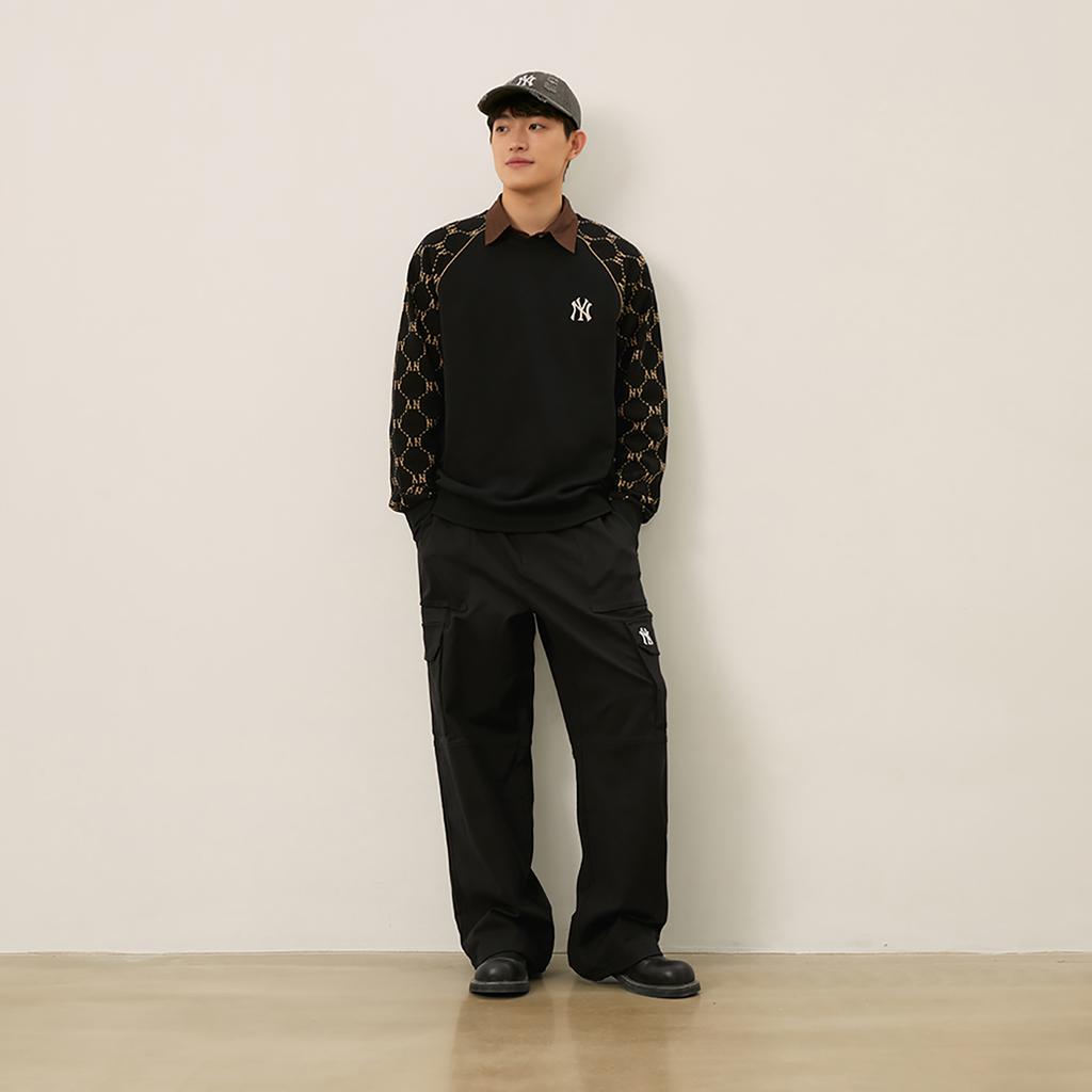 New MLB New York Yankees FW24 Cargo Pants Unisex Black 3AWPCN246-50BKS