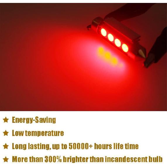 9-30V Extremely Bright 6411 6418 C5W Festoon LED Bulbs Error Free 1.5" 36mm for Interior Map Dome Lights and License Plate Courtesy Door Lights, Pure